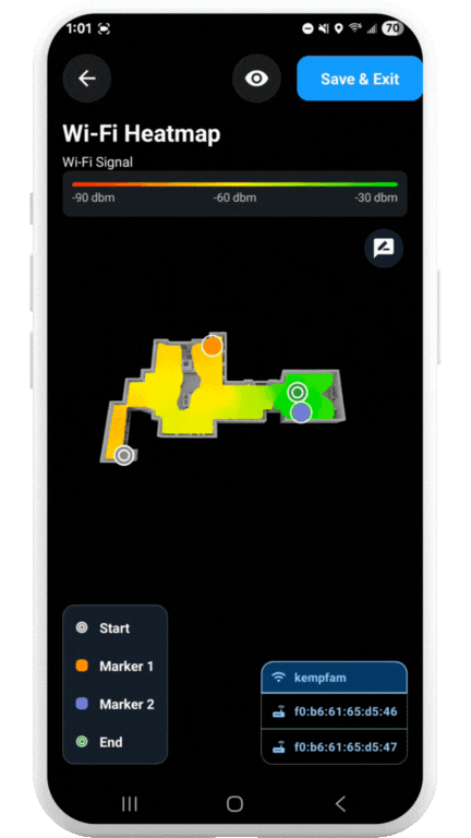 Digital Twin WiFi Connectivity heatmap